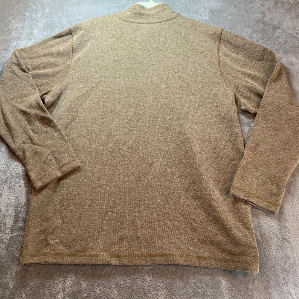 Gap Mens XXL Quarter Zip Pullover Sweater Ermine Brown Heathered Knit QMT5562S - Picture 10 of 10